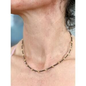 Pyrite Tiny Beaded Choker Gold Charm Healing Dainty Women Boho Crystal Necklace